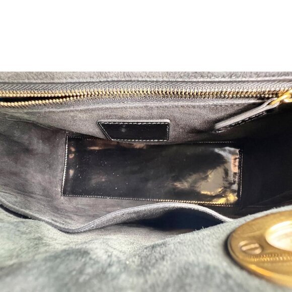 Christian Dior Lady Dior Medium Studded Cannage Patent Leather Crossbody Black - Picture 8 of 11